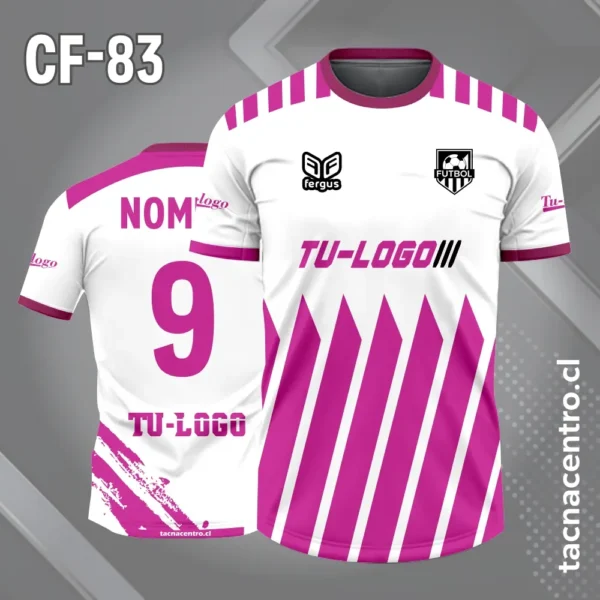 Camiseta de futbol blanco con rayas amarillas en la parte baja del pecho 3 Camiseta de futbol blanco con rayas moradas en la parte baja del pecho