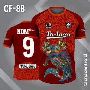 Camiseta de futbol ajolote mexicano color guinda