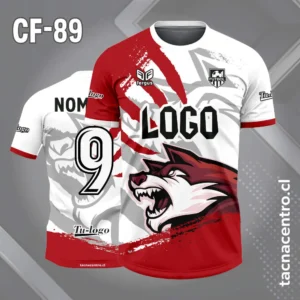 Camiseta de futbol lobo rojo con garras