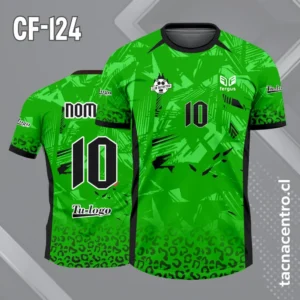 Camiseta de Futbol verde con bordes negros