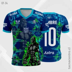 Camiseta de Fútbol Gorila Furioso Celeste