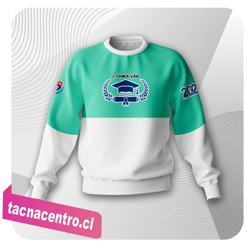 polerones personalizados con bordado en el pecho modelo bicolor