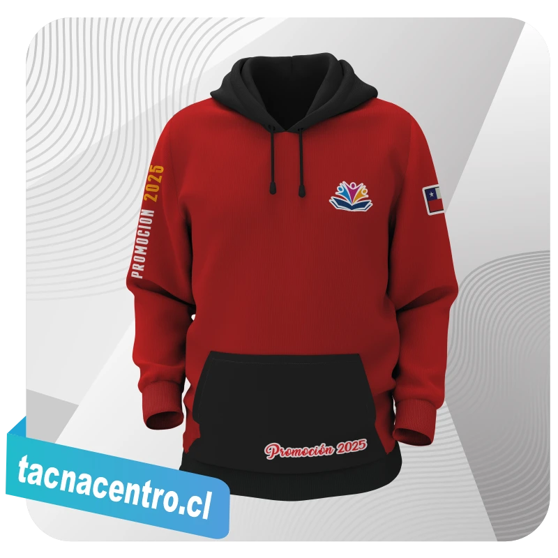 poleron estampado personalizado bicolor con diseño gratuito