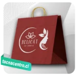 bolsas de papel de colores con manila e impresion de logo personalizada