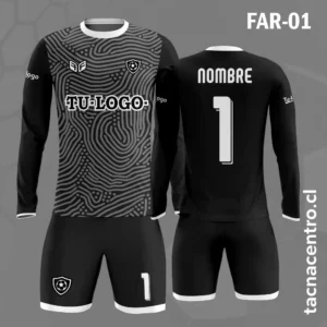 Camiseta de Arquero negro con Rayas Blancas