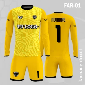 Camiseta de Arquero amarillo con Rayas Blancas