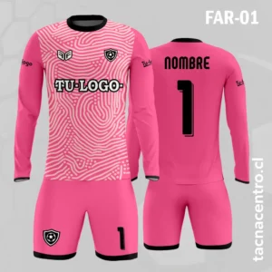 Camiseta de Arquero rosado con Rayas Blancas