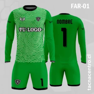 Camiseta de Arquero verde con Rayas Blancas