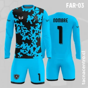 Camiseta de Arquero celeste con manchas negras