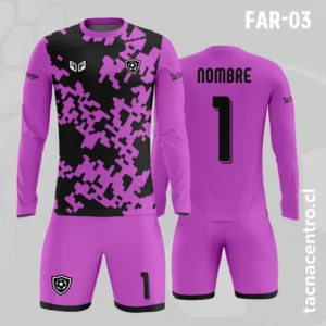 Camiseta de Arquero morado con manchas negras