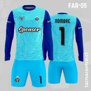 Camiseta de Arquero celeste azul oscuro