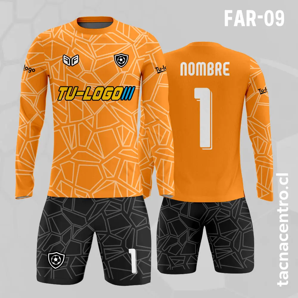 Camiseta de Arquero Naranja con Rayas y Negro