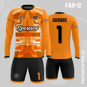 Camisetas de Fútbol Personalizadas: Diseño Gratis 55 Camiseta de Arquero naranja Blanco Negro