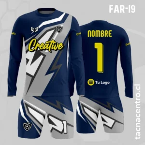 Camiseta de Arquero gris Azul Blanco