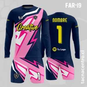 Camiseta de Arquero rosado Azul Blanco