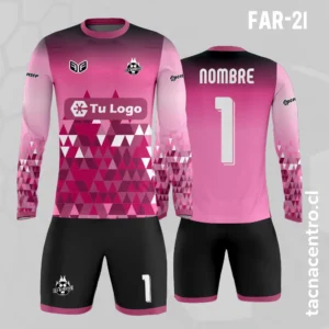 Camiseta de Arquero rosado Gris Triángulos