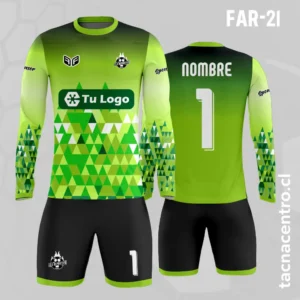 Camiseta de Arquero verde claro Gris Triángulos