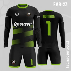 Camiseta de Arquero Negro con Franjas verde