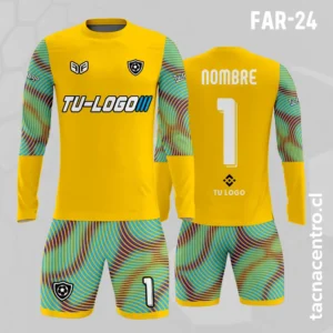 Camiseta de Arquero amarillas con Rayas Circulares