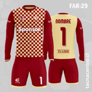 Camiseta de Arquero guinda crema cuadros