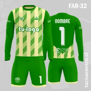 Camiseta de Arquero verde con Franjas beige