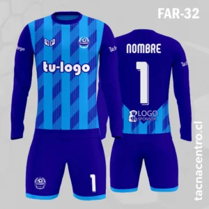 Camiseta de Arquero azul con Franjas celestes