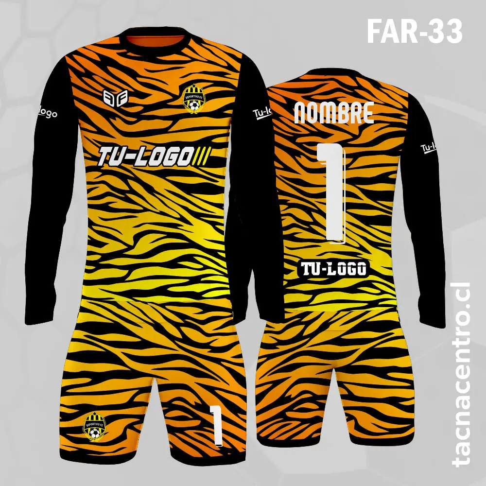 Camiseta de Arquero Negro Amarillo Tigre