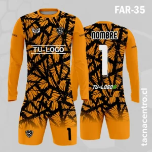 Camiseta de Arquero naranja con Patrones Negros