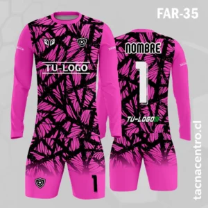 Camiseta de Arquero rosado con Patrones Negros