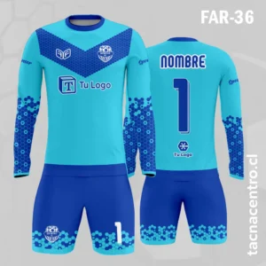 Camiseta de Arquero celeste con Franja azul central