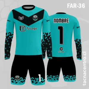 Camiseta de Arquero celeste con Franja Negra central