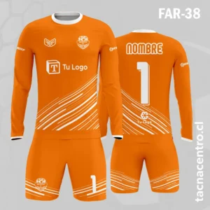 Camisetas de Fútbol Personalizadas: Diseño Gratis 44 Camiseta de Arquero Naranja con Blanco