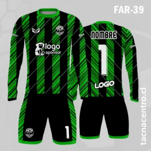 Camiseta de Arquero Rojo con Franjas verdes