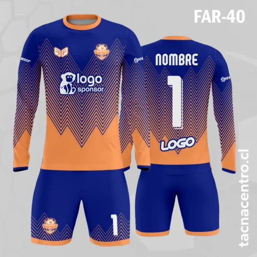 Camiseta de Arquero Azul con Naranja