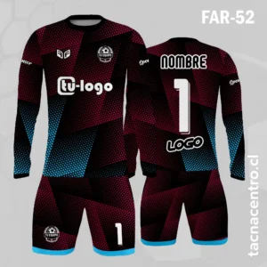 Camiseta de Arquero negro con rayas celeste y moradas