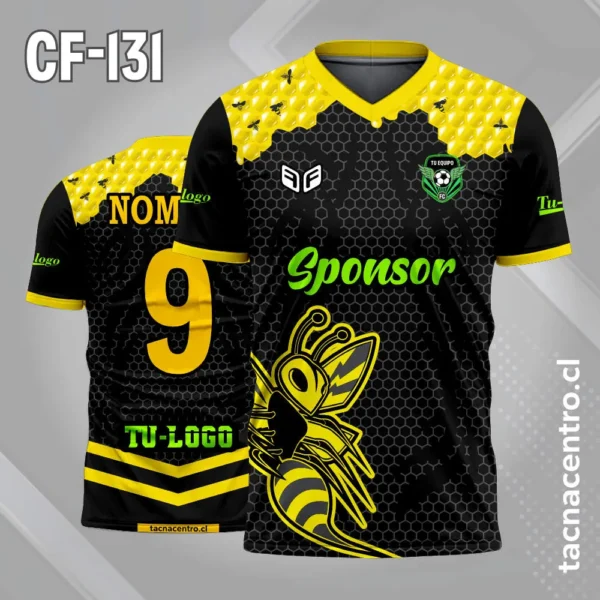 Camiseta de futbol abeja amarillo negro 1 Camiseta de futbol abeja amarillo negro