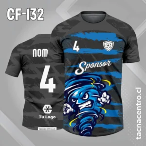 Camisetas de Futbol Plomas Personalizadas 7 Camiseta de futbol tornado gris con azul