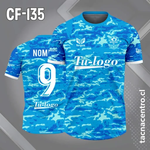 Camiseta de futbol celeste azul