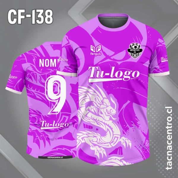 Camiseta de Futbol Dragon Rojo Guinda 4 Camiseta de futbol dragon blanco con fondo rosado