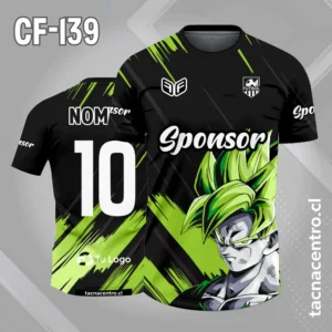 Camiseta de futbol goku negro con verde