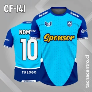 Camisetas de Fútbol Personalizadas: Diseño Gratis 10 Camiseta de futbol celeste con azul