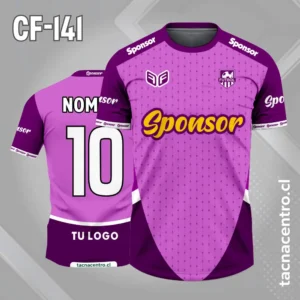 Camiseta de futbol morado y lila