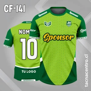 Camiseta de futbol verde y verde limon