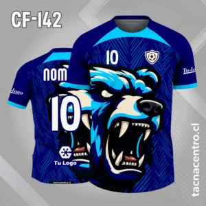 Camiseta de futbol oso fondo azul
