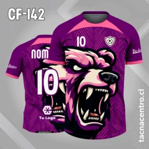 Camiseta de futbol oso fondo morado