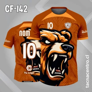 Camiseta de futbol oso fondo cafe claro