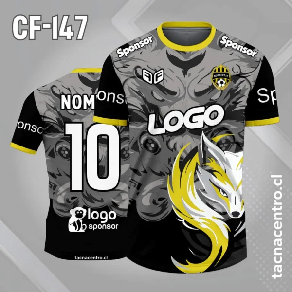 Camiseta de Futbol Zorro Celeste Naranja 2 Camiseta de futbol zorro negro y amarillo