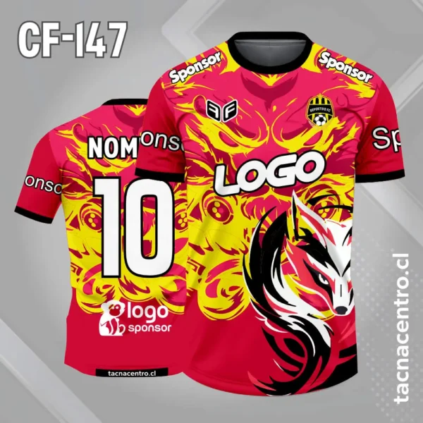 Camiseta de Futbol Zorro Celeste Naranja 3 Camiseta de futbol zorro rojo amarillo