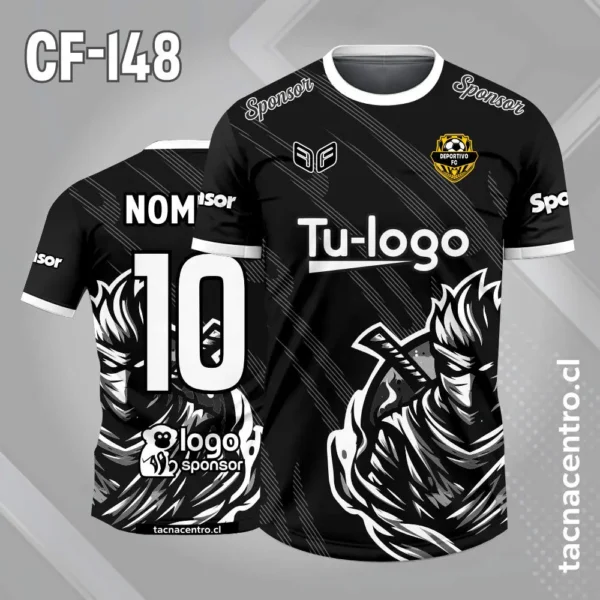 Camiseta de futbol ninja negro morado 4 Camiseta de futbol ninja negro