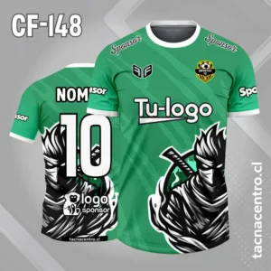 Camiseta de futbol ninja negro verde